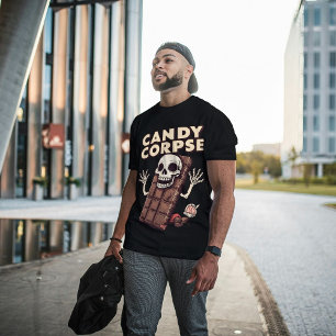 Candy Corpse Funny Halloween Candy Pun  Tri-Blend Shirt