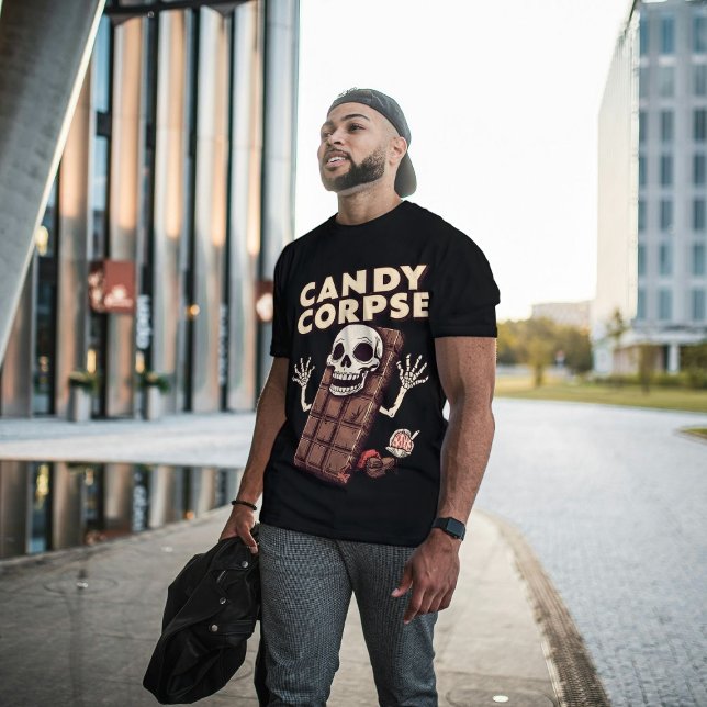 Candy Corpse Funny Halloween Candy Pun  Tri-Blend Shirt (Creator Uploaded)