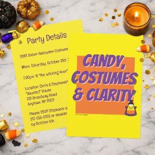 Candy, Costumes & Clarity Halloween Sober Party Invitation