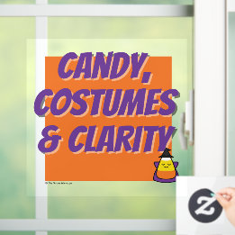Candy, Costumes & Clarity | Halloween Sober Party Window Cling