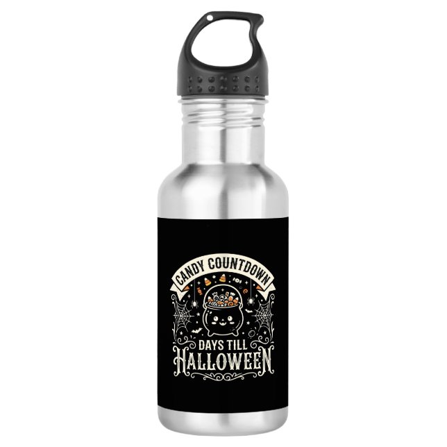 Candy Countdown Halloween Vector Design 532 Ml Water Bottle (Front)