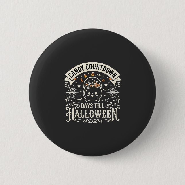 Candy Countdown Halloween Vector Design 6 Cm Round Badge (Front)