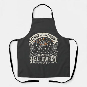 Candy Countdown Halloween Vector Design Apron