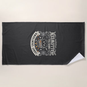 Candy Countdown Halloween Vector Design Beach Towel