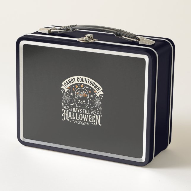 Candy Countdown Halloween Vector Design Metal Lunch Box (Front)