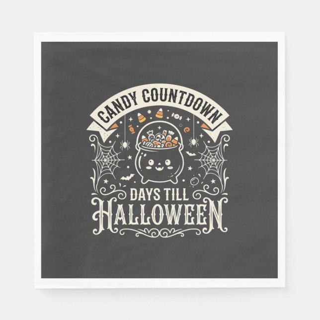 Candy Countdown Halloween Vector Design Napkin (Front)
