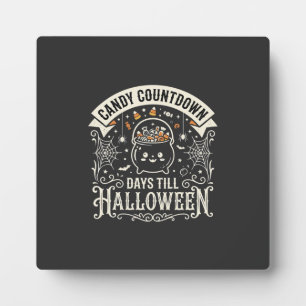 Candy Countdown Halloween Vector Design Plaque