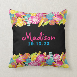 CANDY COUTURE Bat Mitzvah Decor Background  Pillow