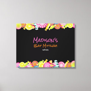 CANDY COUTURE Bat MitzvahSign In Memory Board Canvas Print