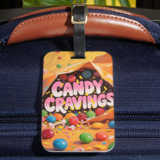 “Candy Cravings” Vibrant Candy - Themed  Luggage Tag