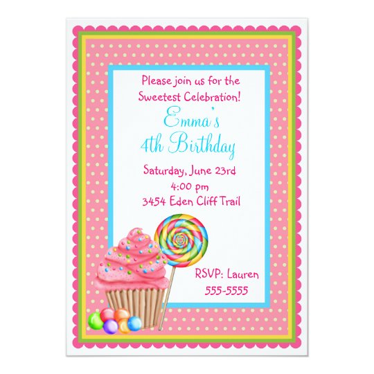 Candy Cupcake Invitation