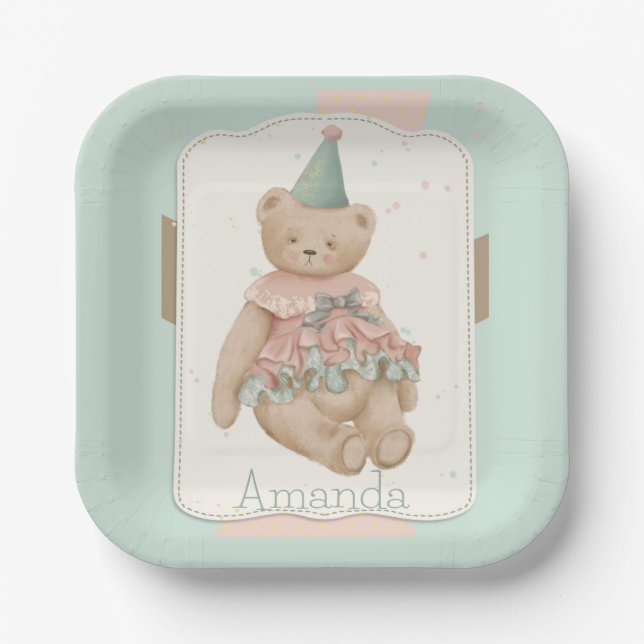 Candy Cute Bear Paper Plates (Front)