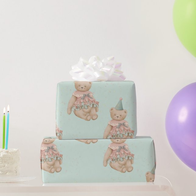 Candy Cute Bear Wrapping Paper  (Party Gifts)