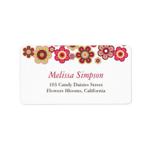 Candy Daisies Flowers Blooms Baby Address Labels