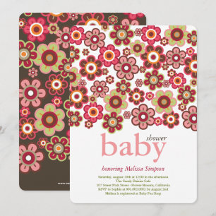 Candy Daisies Flowers Blooms Baby Shower Invite