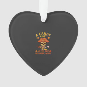 Candy Day Halloween Pirate Skull Cane Ornament