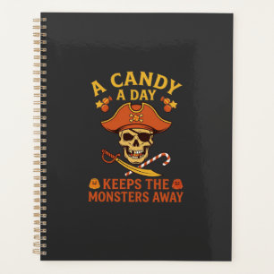 Candy Day Halloween Pirate Skull Cane Planner