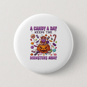 Candy Day Keeps Monsters Away Halloween Pumpkin_1 6 Cm Round Badge
