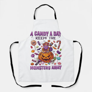Candy Day Keeps Monsters Away Halloween Pumpkin_1 Apron