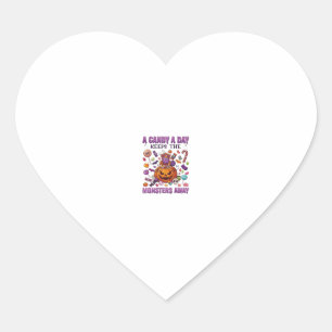 Candy Day Keeps Monsters Away Halloween Pumpkin_1 Heart Sticker