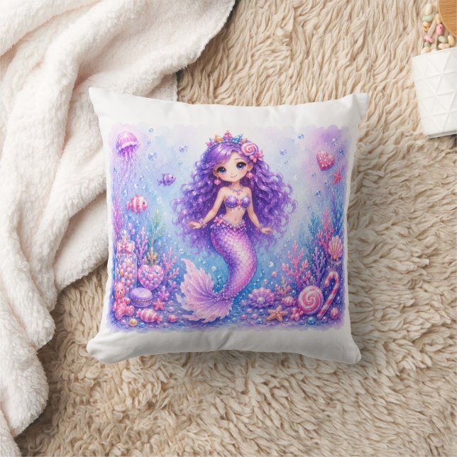 Candy Doll Mermaid 3rd Birthday Cushion (Blanket)
