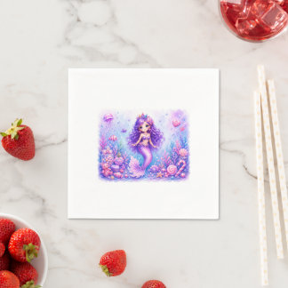 Candy Doll Mermaid 3rd Birthday Napkin