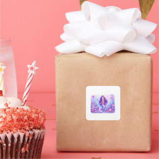 Candy Doll Mermaid 3rd Birthday Square Sticker