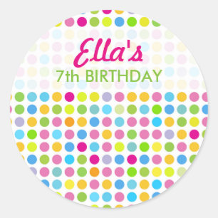 Candy dots birthday stickers