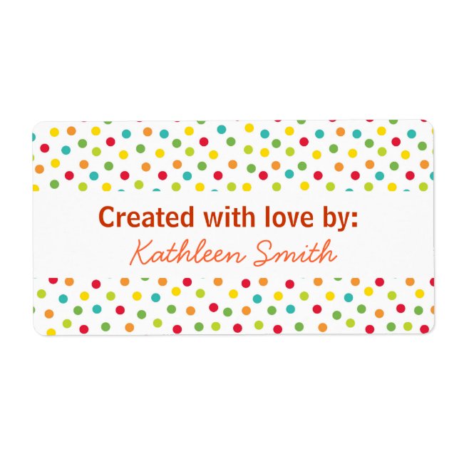 Candy Dots Recipe/Goodies Label (Front)