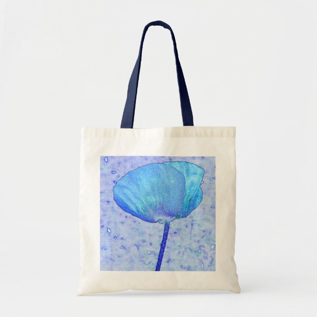 Candy electric blue poppy ...bag tote bag (Front)