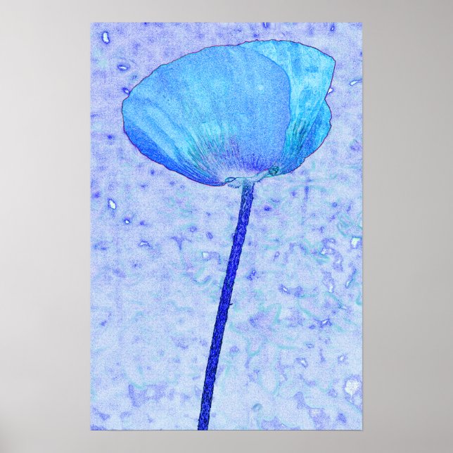 Candy electric blue poppy ...poster poster (Front)