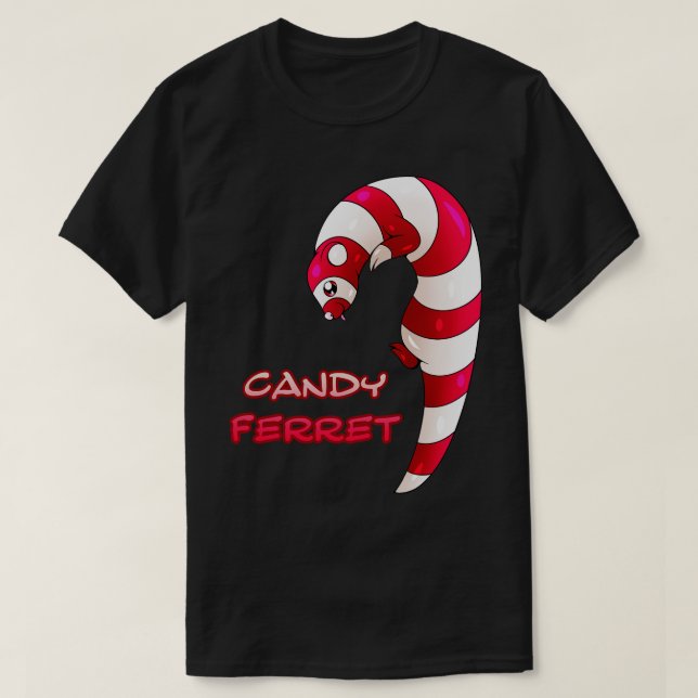 Candy Ferret Funny T-Shirt (Design Front)