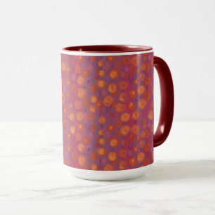 Candy Field, abstract floral pattern, pink orange Mug