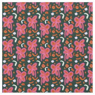 Candy flowers and easter pattern - dark fabric