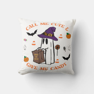 Candy Ghost Throw Pillow