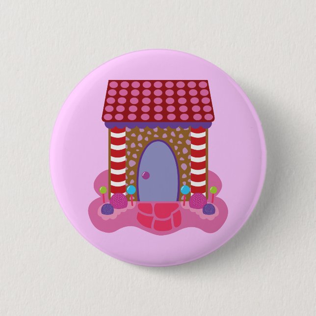 Candy Gingerbread House 6 Cm Round Badge (Front)