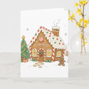 Candy Gingerbread House for Holiday Baking Lovers Card
