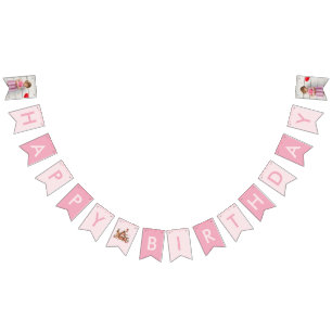 Candy Gingerbread House Pink Birthday  Bunting