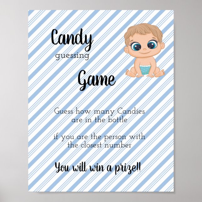 Candy Guessing Game Baby Boy Poster (Front)