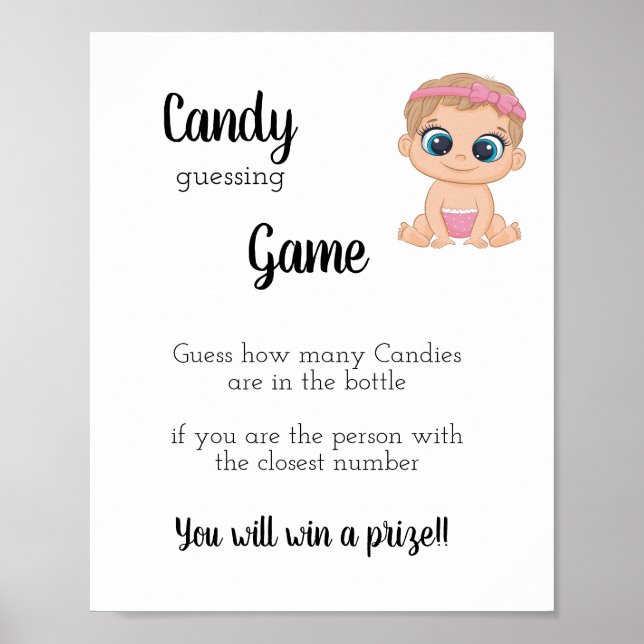 Candy Guessing Game Baby Girl Poster (Front)