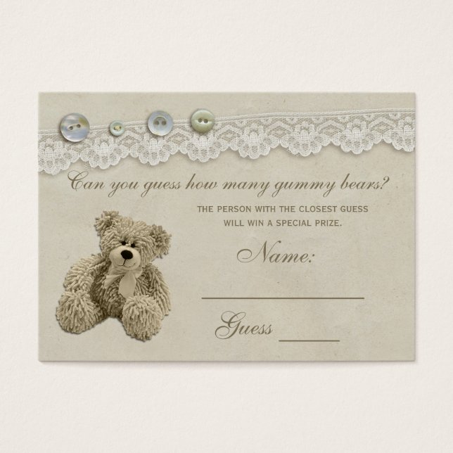 Candy Guessing Game Teddy Bear Baby Shower (Front)