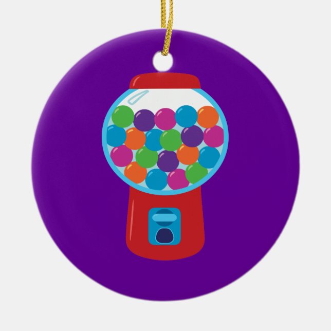 Candy Gumball Machine Ceramic Tree Decoration (Front)