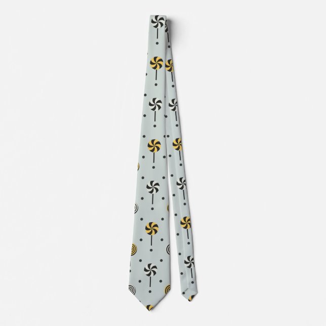 Candy Halloween Seamless Pattern Tie (Front)