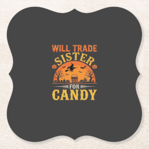 Candy Halloween Sister Trade Design_1 Paper Coaster