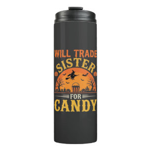 Candy Halloween Sister Trade Design_1 Thermal Tumbler