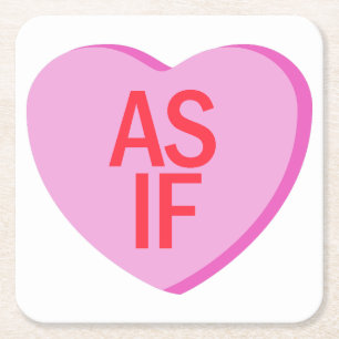 Candy Heart - AS IF Square Paper Coaster