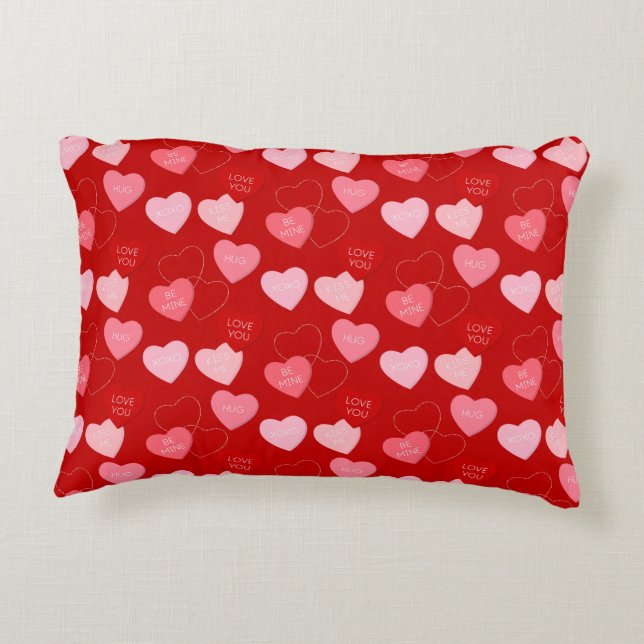 Candy Heart Cascade Decorative Cushion (Back)