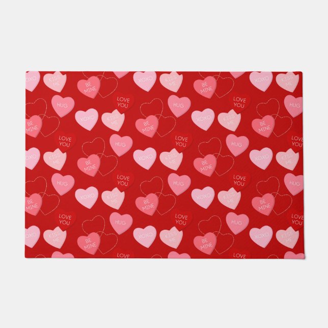 Candy Heart Cascade Doormat (Front)