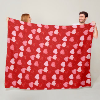 Candy Heart Cascade Fleece Blanket