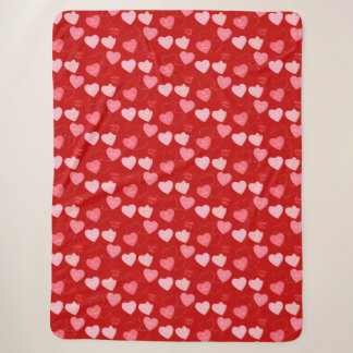 Candy Heart Cascade Sherpa Blanket